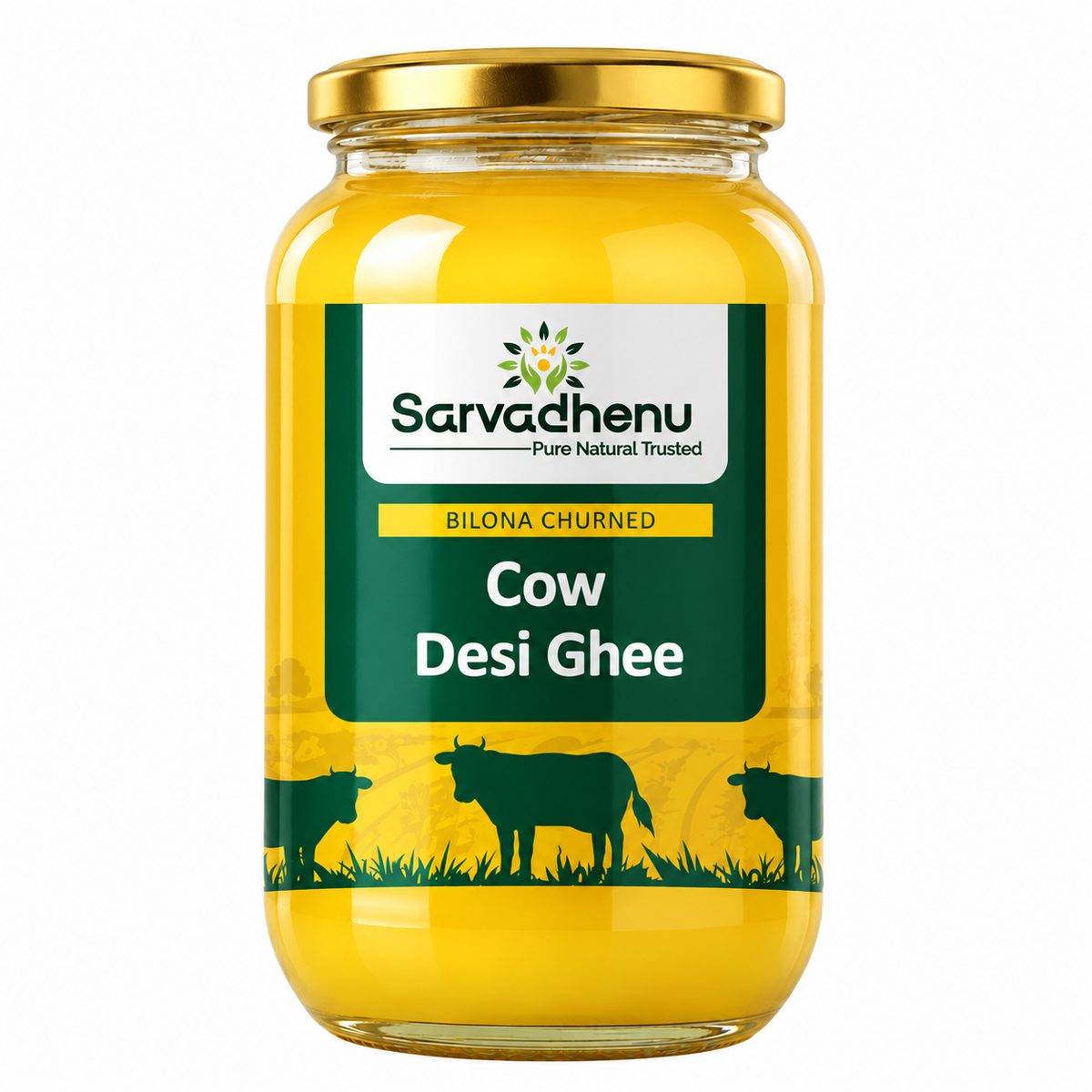 Sarvadhenu Pure & Natural Cow Desi Ghee – | Cow Milk | Glass Jar (Copy)