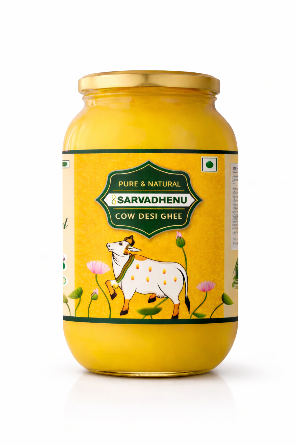 Sarvadhenu A2 Desi Cow Ghee – Bilona | Sahiwal Cow Milk | Glass Jar