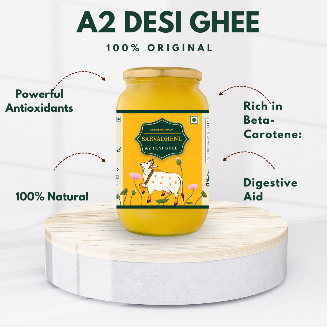 1 Kg Sarvadhenu A2 desi ghee, made from pure desi cow milk. Explore the best A2 cow ghee price online for premium quality.